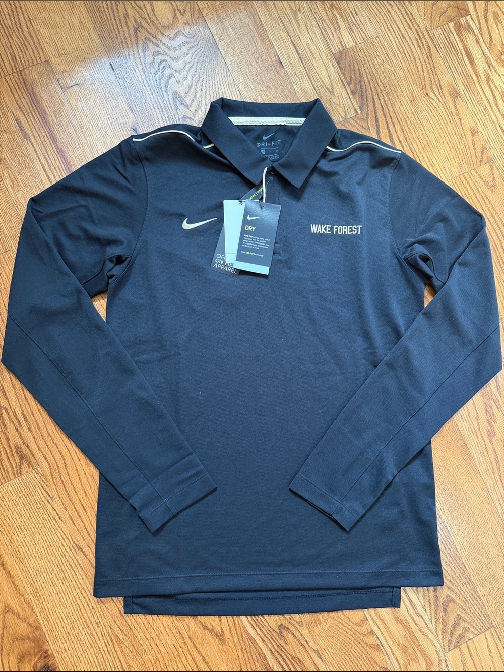 Wake Forest Demon Deacons Nike Long Sleeve Polo Shirt. Size S. New with Tags.